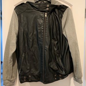 Leather Hoodie Jacket